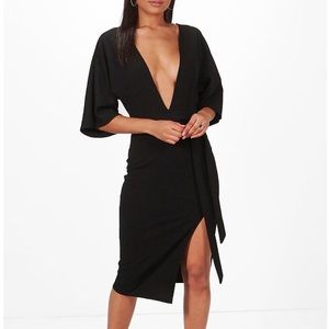 Kimono sleeve belted dress